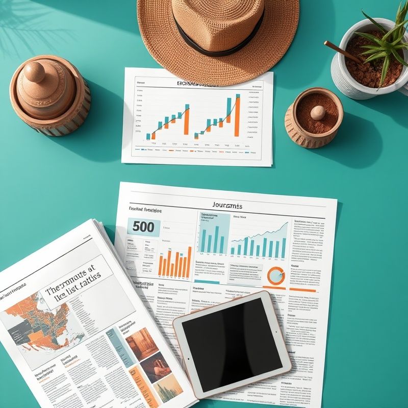 Novine, grafikoni i tablet na uredničkom radnom stolu